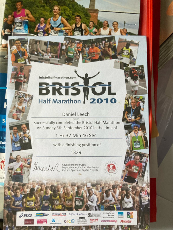 bristol half certificate