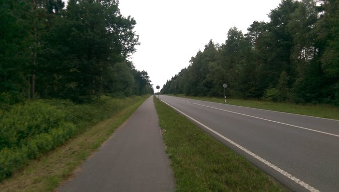 Typical road-side cycle path